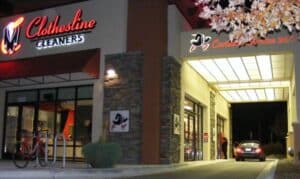 Clothesline Cleaners Meridian location with drive thru garment kiosk