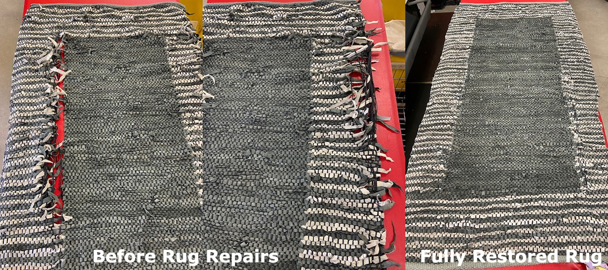 Leather rug repairs